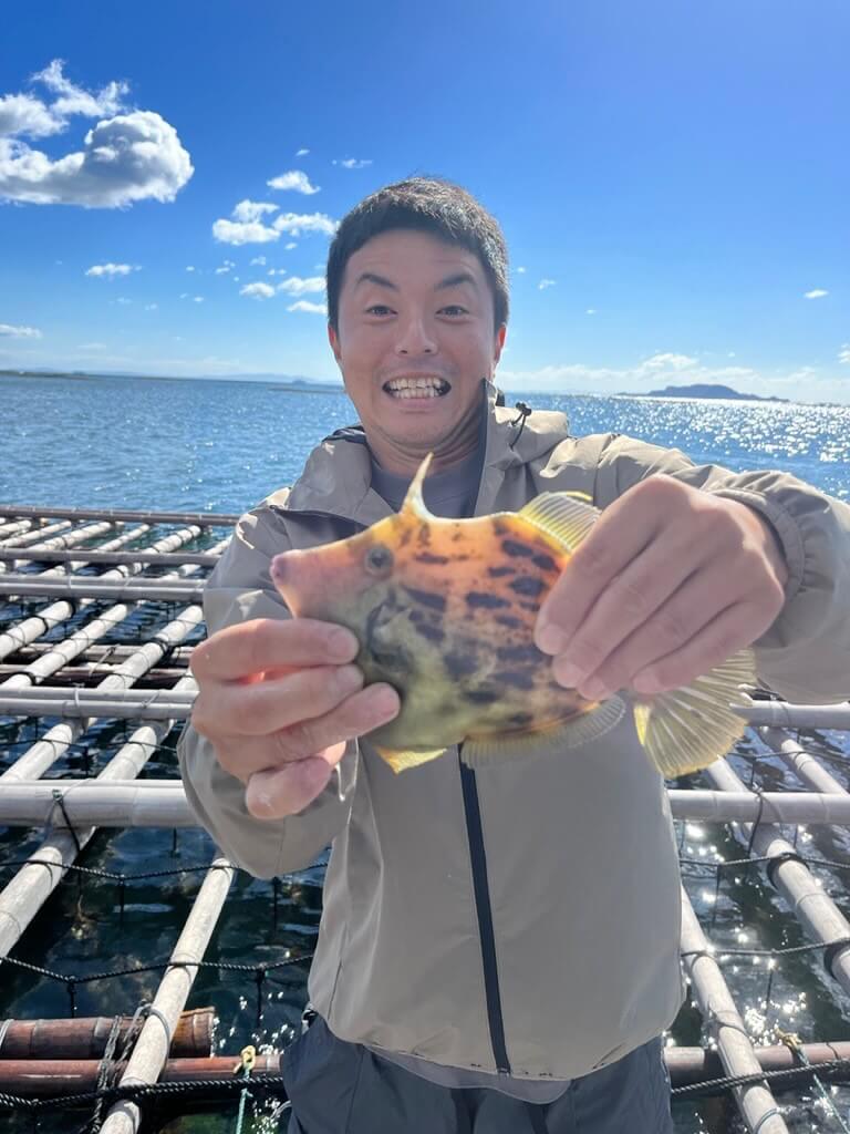 カワハギと笑顔のお客様