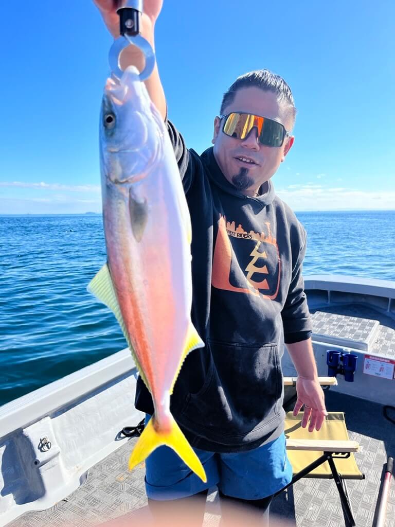 釣り上げた様子