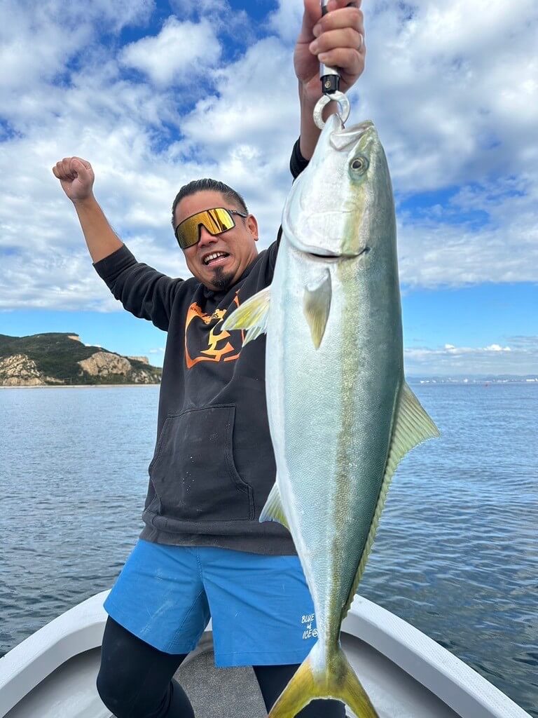 釣り上げた様子